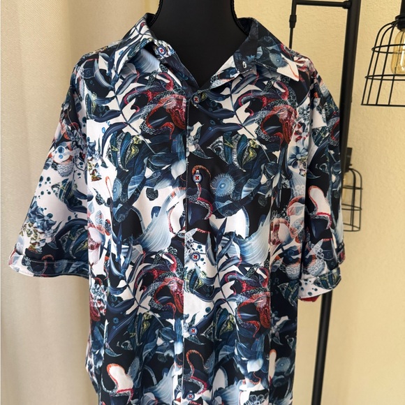 Robert Graham Banyan Vibrant Floral Quick Drying Short Sleeve 2XLarge - Picture 2 of 8